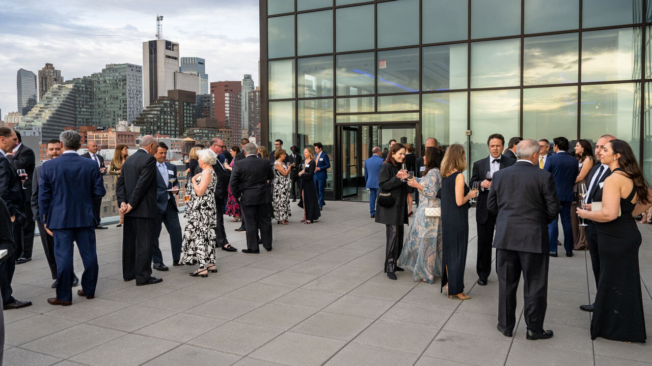 People mingling at the gala