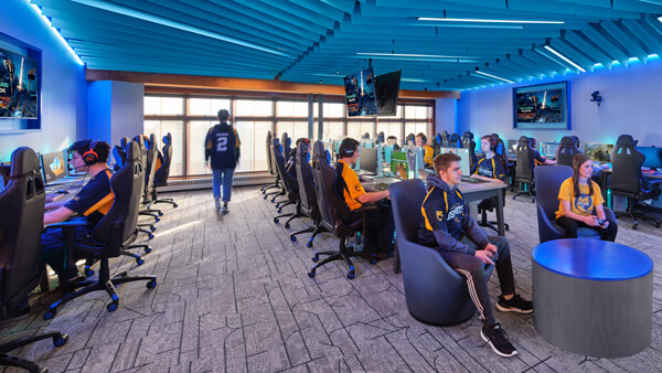The Quinnipiac University eSports lab.