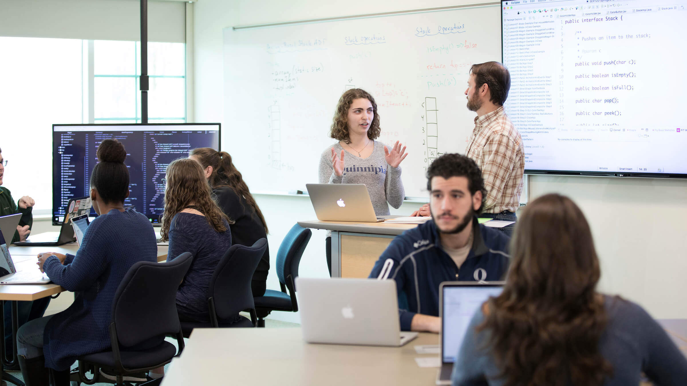 Students and professor in a classroom